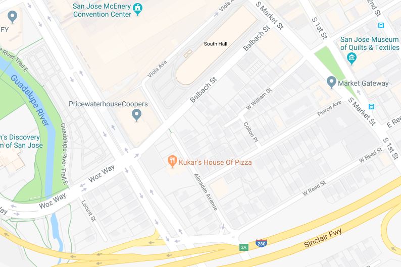 Current Google Map of San Jose area